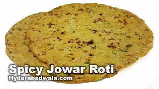 Spicy Jowari Ki Roti Recipe Video  How to Make Spicy Sorghum Flour Flattened Bread at Home [upl. by Nylakcaj]