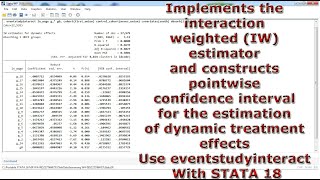 Implement the interaction weighted estimator for an event study Use eventstudyinteract In STATA 18 [upl. by Tnairb]