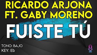 Ricardo Arjona ft Gaby Moreno  Fuiste Tú  Karaoke Instrumental  Bajo [upl. by Llerrom]