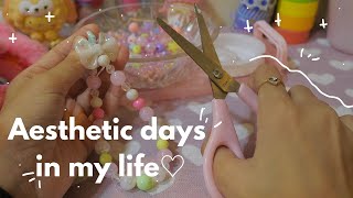 ✦Aesthetic days in my life  Beaded phone charms making amp Unboxing 🎀🧸✦ [upl. by Ruella206]