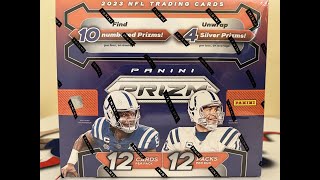 New Release Prizm Football 2023 Hobby Box I Hit a Rookie Silver Auto and Some Nice Cracked Ice [upl. by Aivatan]