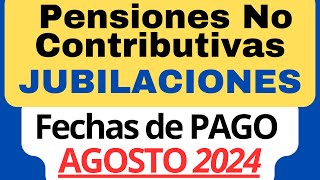 👉 Fechas de Pago o Cobro AGOSTO 2024 Pensiones No Contributivas PNC JUBILACIONES y PUAM de ANSES [upl. by Zavras327]