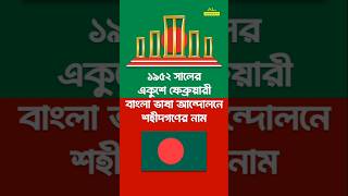 জেনে নিন ভাষা আন্দোলনের শহীদদের নাম shorts [upl. by Tomkin844]