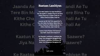 Raataan Lambiyan lyrics [upl. by Eido]