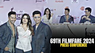 UNCUT  69th Filmfare Awards 2024  Press Conference  Varun Dhawan Janhvi Kapoor Karan Johar [upl. by Etep]