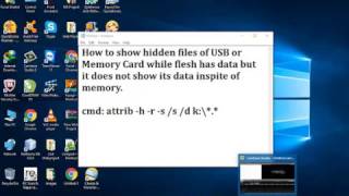 How to show hidden files in USB using cmd  dos [upl. by Nerak]