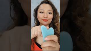 How to get rid of Double Chin  Gua Sha Tutorial faceyoga guashamassage [upl. by Boony139]