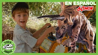 Dinosaurios en la Granja y Parque de Gulliver  Videos de dinosaurios y juguetes para niños [upl. by Gregg]