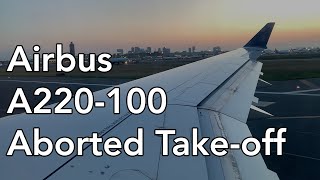 Airbus A220 Aborted Takeoff in Boston [upl. by Atirrehs]