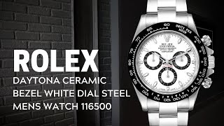 Rolex Daytona Ceramic Bezel White Dial Steel Mens Watch 116500 Review  SwissWatchExpo [upl. by Garnes872]