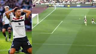 DIOGO DALOT MISSES AN OPEN GOAL VS WEST HAM UNITED  Reaction [upl. by Ellerrehc]