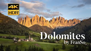 Dolomites in 4K HDR by FranSo  Timelapse and Drone  HDR 10 [upl. by Leavy]