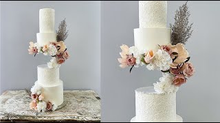 How to make a wedding FLOATING CAKE illusion  Cake decorating tutorials  Sugarella Sweets [upl. by Farl]