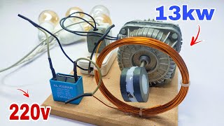 I turn copper wire and Strong Generator into 13kw 220v Super magnetic 💯 [upl. by Nimra]