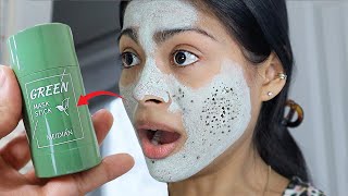 I tested VIRAL GREEN STICK MASK amp THIS HAPPENED  Does the magical green mask work 😳 [upl. by Salaidh]