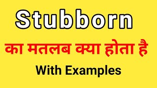 Stubborn Meaning in Hindi  Stubborn ka Matlab kya hota hai Hindi mai [upl. by Dalli]