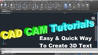 How to Create 3D Text in AutoCAD  AutoCAD 3D Text Quick amp Easy Method Tutorial [upl. by Meredithe]