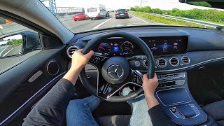 2021 Mercedes Benz e class E220d  pov test drive [upl. by Nylirak]