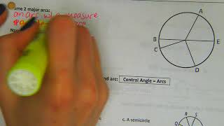 Major Arcs Minor Arcs and Central Angles [upl. by Aidul]