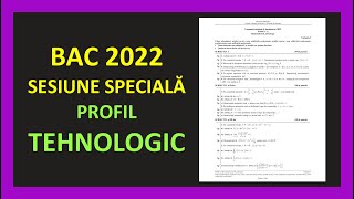 Bacalaureat matematica profil tehnologic 2022 bac mate m2 subiectul 1 2 3 Invata Matematica Usor [upl. by Esidarap]