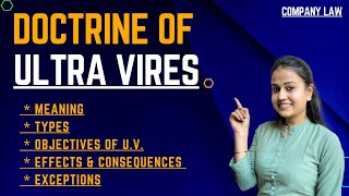 Doctrine of ultra vires  Consequences  Exceptions  Types of ultra vires act  company law [upl. by Felicity]