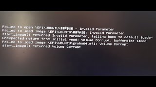 Solved  Failed to open efi ubuntu grubx64efi  volume corrupt on Dual Booting [upl. by Oiliduab]