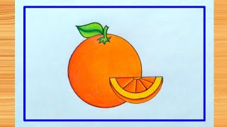 How to draw Orange easy steps Easy Orange Fruit drawing  orange drawing  drawing🍊🍊fruits drawing [upl. by Malvie]