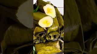 Delicious Sticky Rice Wrapped In Banana Leaves shorts [upl. by Aihselat]