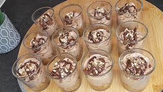 verrines sucrées pâte à tartiner prêt en 5 minutes a facile rapide dessert tiramisu nutella [upl. by Aicilaanna]