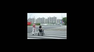 JBH electric wheelchair crossing the road [upl. by Nonnair]