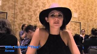 SDCC 2015 Arrow Willa Holland quotTheaquot [upl. by Ponton]