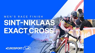 🚴‍♂️ Exact Cross SintNiklaas 2024 Mens Elite Race Finish  Eurosport Cycling [upl. by Lemar]