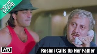 Roshni Calls Up Her Father  Movie Scene  Gumrah  Anupam Kher Sridevi Sanjay Dutt [upl. by Gaal]