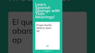 Learn Spanish Sayings With Their Meanings [upl. by Kamal]