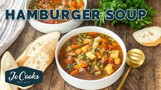 Hamburger Soup Recipe The Easy Way  JoCookscom [upl. by Liban194]