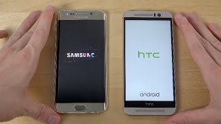 Samsung Galaxy S6 Edge vs HTC One M9  Which Is Faster 4K [upl. by Bidget]