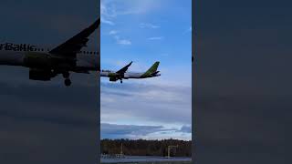 airbaltic landing at TamperePirkkala aviation airbaltic planespotting [upl. by Ylime19]