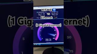 WIFI 6E vs Ethernet 1 Gigabit Internet shorts speedtest wifi6e gigabit internetspeedtest pc [upl. by Liakim]