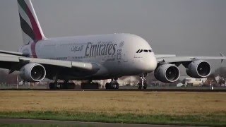 Planes landing on the Polderbaan at Schiphol KLM Dreamliner A380 A330 B777 B757 B747 [upl. by Anastasio]