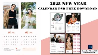 2025 New Year Calendar PSD Free Download  Nitesh GFX [upl. by Emmet288]