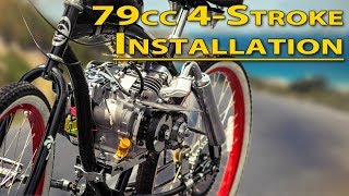 How To Installation Guide  79cc 4Stroke Bicycle Engine Kit [upl. by Deehahs53]