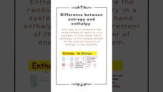 Difference between entropy and enthalpy [upl. by Schlessinger]