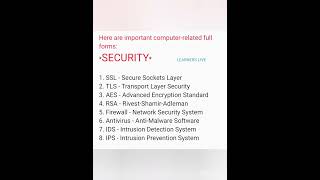 computerrelatedfullformSECURITYpart 5 [upl. by Beyer]