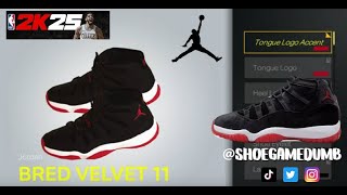 How To Jordan XI “Bred Velvet” on NBA 2K25 Shoe Creator [upl. by Windy348]