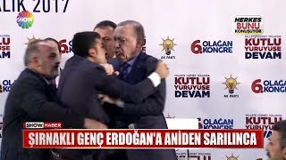 Şırnaklı genç Erdoğana aniden sarılınca [upl. by Kippie313]