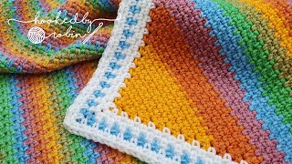 How to Crochet a C2C Moss Stitch Rectangle Blanket [upl. by Obala]