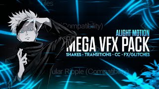 ALIGHT MOTION MEGA VFX PACK  10K SPECIAL  SHAKES  TRANSITIONS  CC  FXGLITCHES  RockZ YT [upl. by Laenaj]