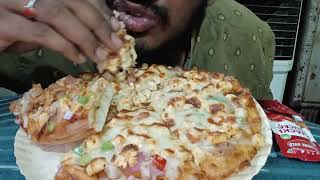 veg pizza asmr eating [upl. by Norihs405]