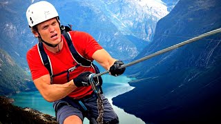 Climbing Norways Best Via Ferrata in Loen With Fear of Heights [upl. by Soble]