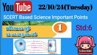 SCERT Based Science Important Points Std6 Ch1 ജീവൻ്റെ ചെപ്പുകൾ  SJ A Square Academy [upl. by Sylado149]